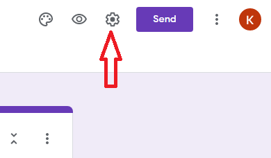 Google Forms setting icon in Hindi