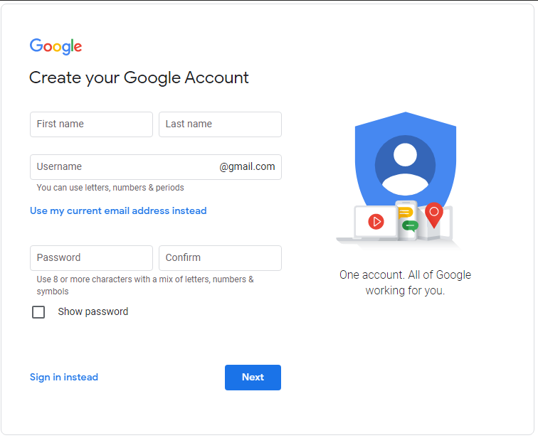 google Signup account in hindi