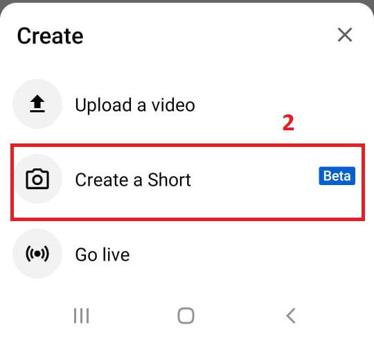 Create a YouTube Shorts